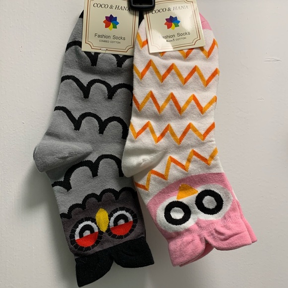 NWT Coco & Hana Owl Socks - 4 pairs - Picture 2 of 6